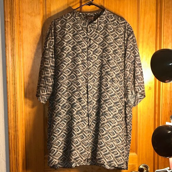 Personal Choice 100% Silk Button Down Dress Shirt Size 2XL Short Sleeve - Picture 1 of 6